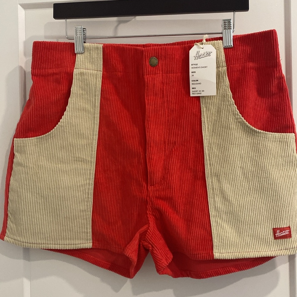 NWT Hammies Retro Two Toned Corduroy High Waisted Shorts |Size 36